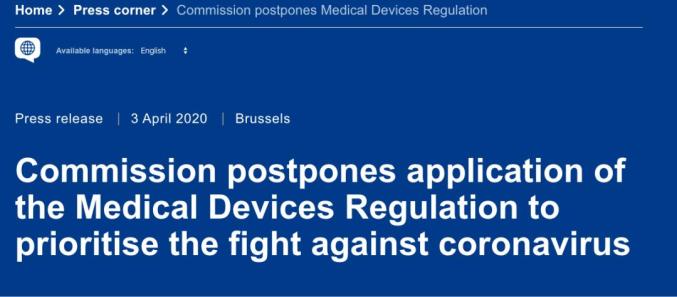 MDR may be postponed again and MDR extension proposal details