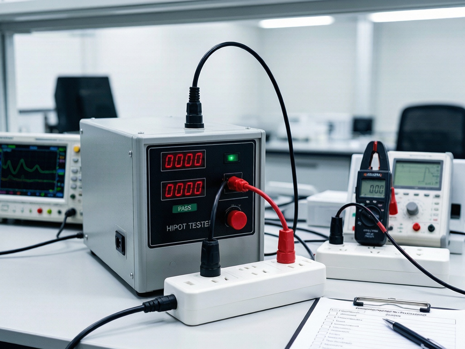 家电安全通用标准 IEC 60335-1 全解读:防触电、温升与耐压核心要求Illustration 1 实验室进行通用安规测试场景