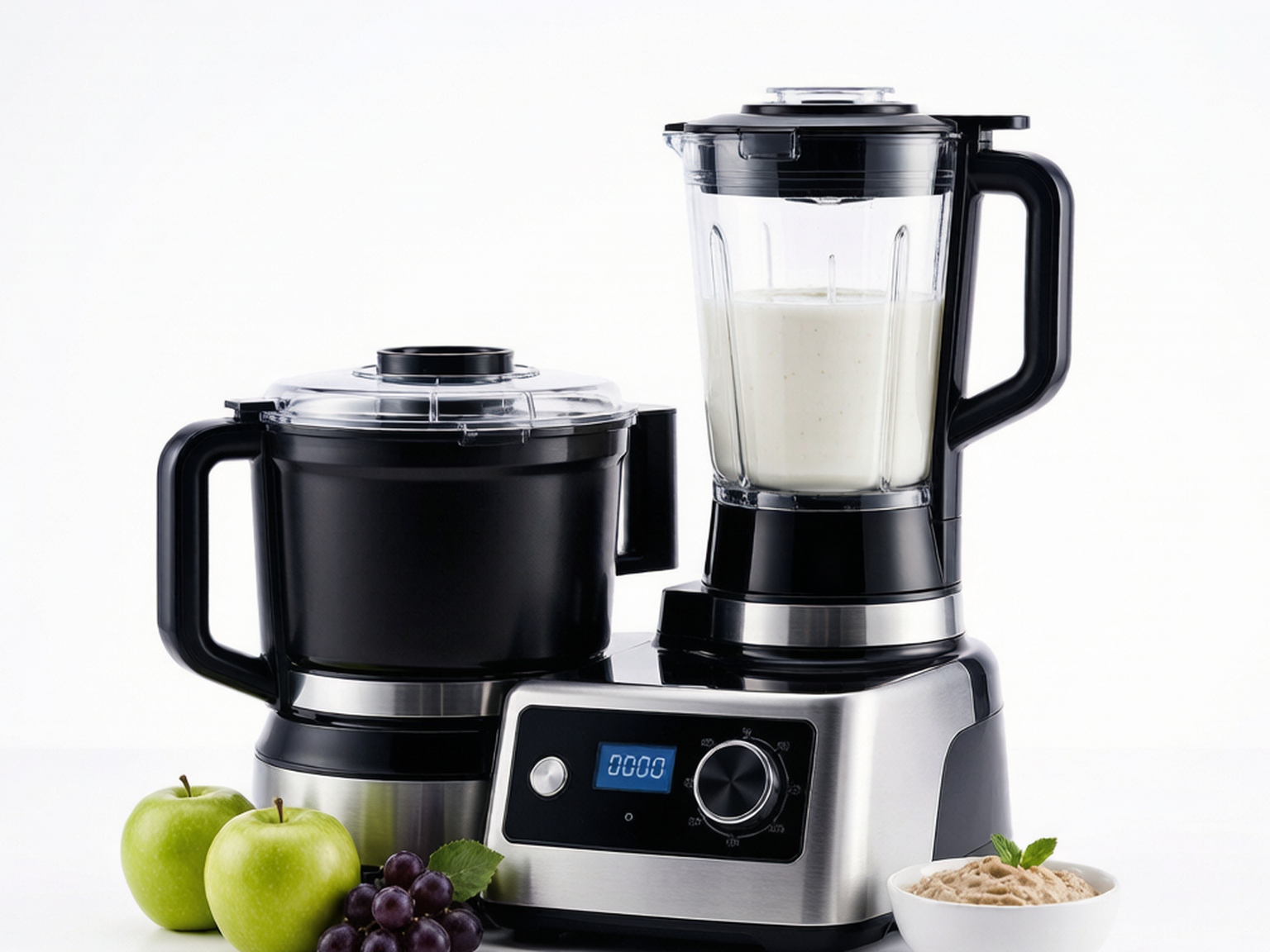 Kitchen food processor on a white background