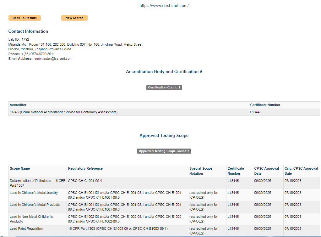CPSC qualification	